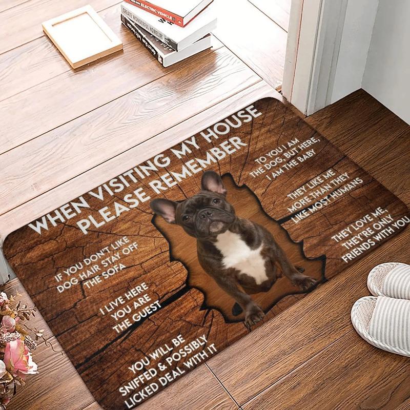 Коврик для прихожей с забавными правилами дома на тему корги, ковер с текстурой дерева, милый узор с корги, юмористическое объявление для посетителей, домашний декор
