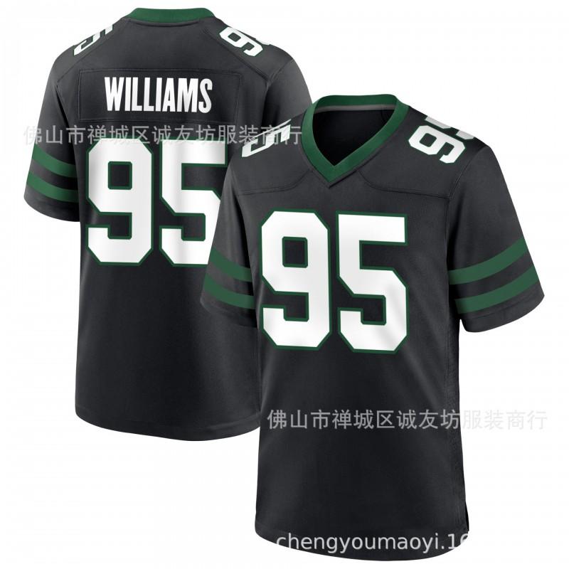 Mens Vintage Green NY Jets 95 Quinnen Williams Football Jersey S-XXXL