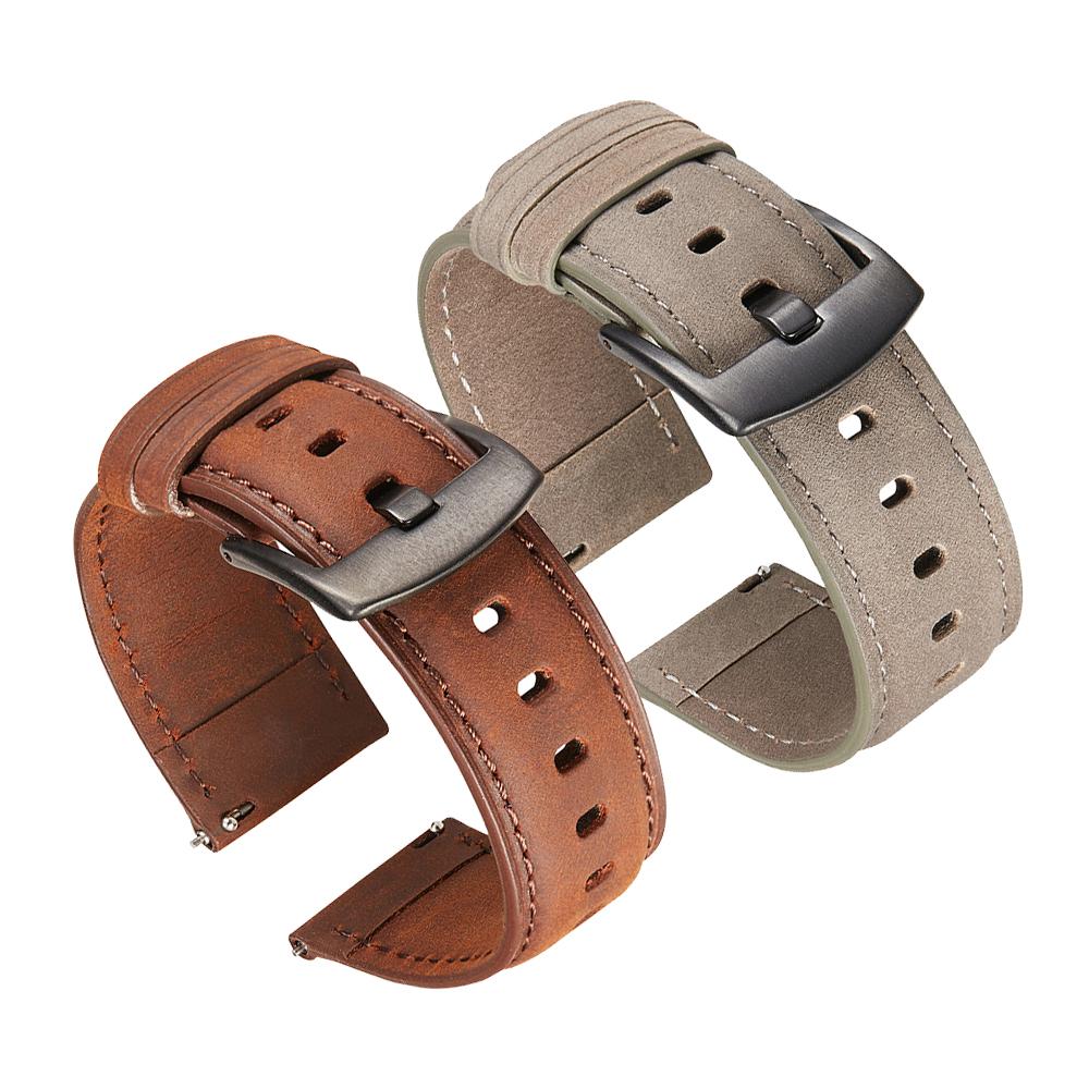 Ремешок для Fossil Gen 5 Gen5 Carlyle HR/Julianna/Garrett/Hybrid Smartwatch HR Браслет из кожи Crazy Horse Ремешок для часов correa