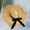 Ins Vacation Style Big Brim Rough Edge Raffia Straw Hat Women's Summer Beach Hat Travel Seaside Sun Hat