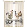 Картина Животное Курица Оконные Шторы Прозрачный Шифон Тюль Шторы Главная Гостиная Фон Украшения