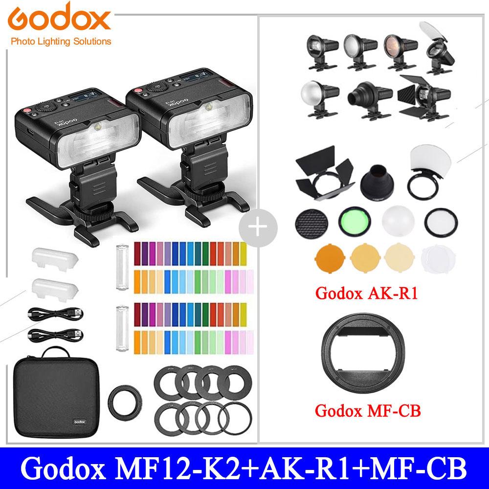 Godox MF12 MF12-K2 Flash TTL Macro Speedlite Flash 2.4 GHz Wireless Control Speedlight for Sony Canon Nikon Fuji Olympus Pentax