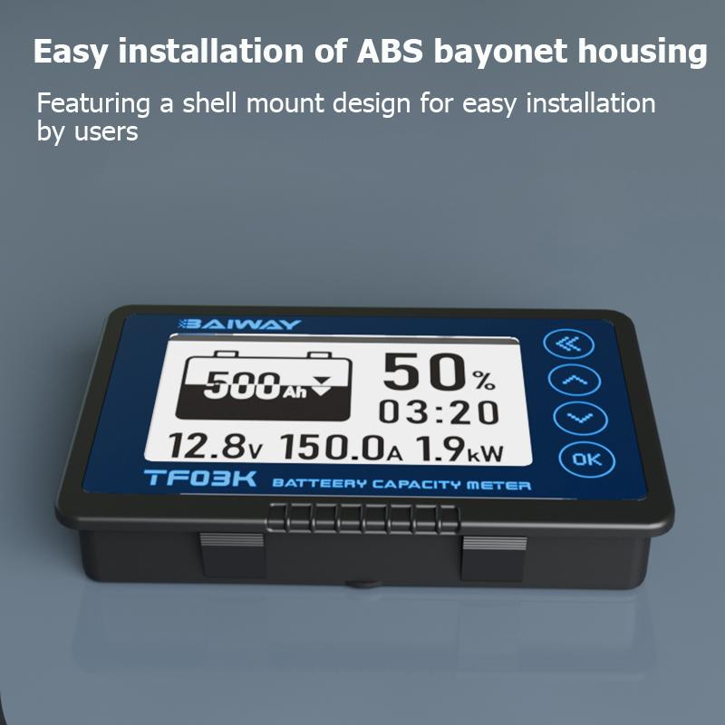 Индикатор емкости батареи кулонометра TF03K DC8-120V, дисплей напряжения и тока, литий-ионный детектор для свинцово-кислотных батарей, тестер