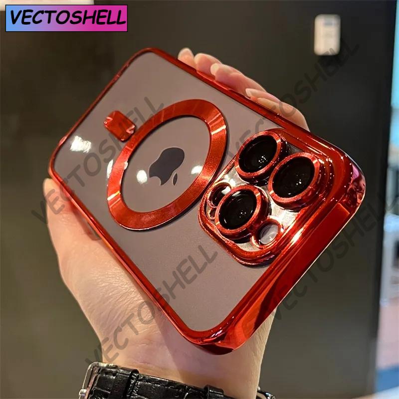 Luxury Transparent Magsafe Wireless Charging Case For iPhone 15 14 13 12 11 16 Pro Max Plus X Xs Max XR Magnetic Silicone Cover