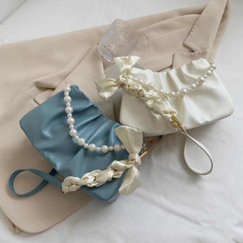 Yogodlns модная плиссированная сумка через плечо модная облачная искусственная кожа маленькие сумки кошелек женские жемчужные роскошные дизайнерские сумки подмышками