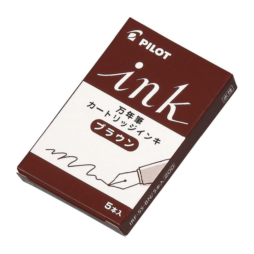 Pilot Fountain Pen Ink 5 cartridges x 10 packs Cartridges, Brown, (IRF50S10BN)