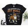 The Anatomy Of A Pit Bull Funny T Shirt Pitbull Mom Dad Owner Cute Dog Lover Casual  vintage Washed Breathable graphic