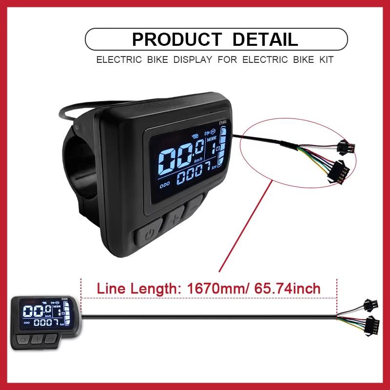 JN EN06 Display Computer 5Pin SM/Waterproof Connector 24V 36V 48V with USB Interface Mountain Bike Modified Electric Bike