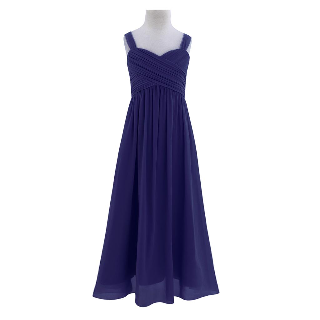 Детское шифоновое платье с бретельками для свадьбы и подружки невесты для девочек, бальное платье для выпускного вечера