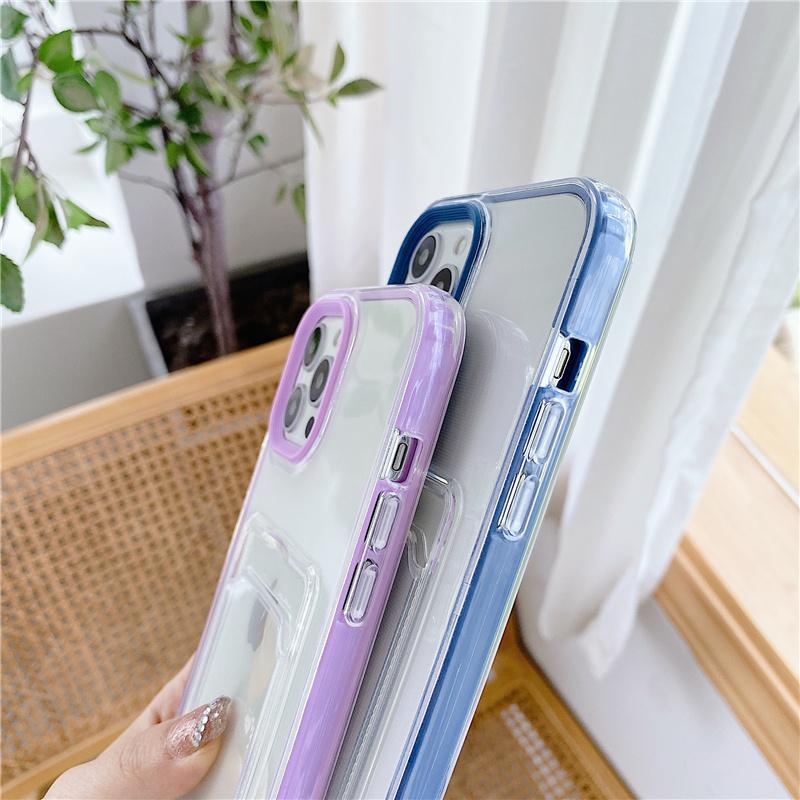 For Iphone Case Card Bag Transparent Phone Case For Iphone 14 11 13 12 Pro Max Xr Xs 14plus Pro Soft Clear Bumper Fitted Cover