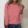 Tops For Women Simple Line Grid Print Round Neck Long Sleeve T-shirt Fall Casual Slim Pullover Women's Long Sleeve Top
