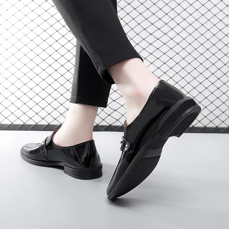 Модная кожаная обувь-слипоны для платья, мужская, удобная офисная обувь для работы, с острым носком, формальная обувь, мужские лоферы, универсальные бизнес-балетки