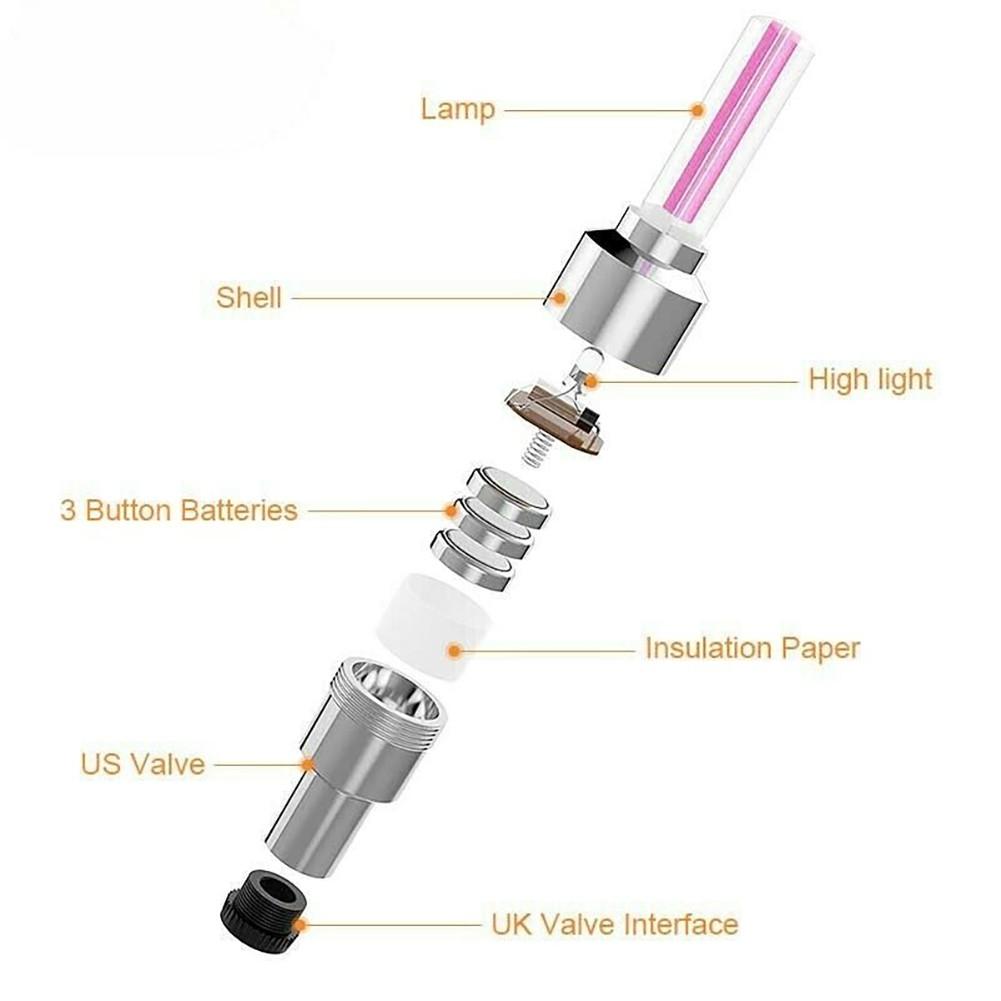 СВЕТОДИОДНЫЙ КОЛПАЧОК КЛАПАНА Колесо Шины Аксессуары Лампа