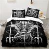 Satanic Bedding Demon Twin Bedding Hell Death Set 3 Piece Comforter Set Bed Duvet Cover Double King Cover Home Textile