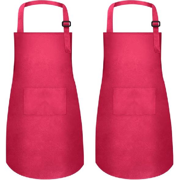 2Pcs Kids Aprons Children Artists Aprons with Pockets Adjustable Chef Aprons for Cooking Kitchen Backing Painting