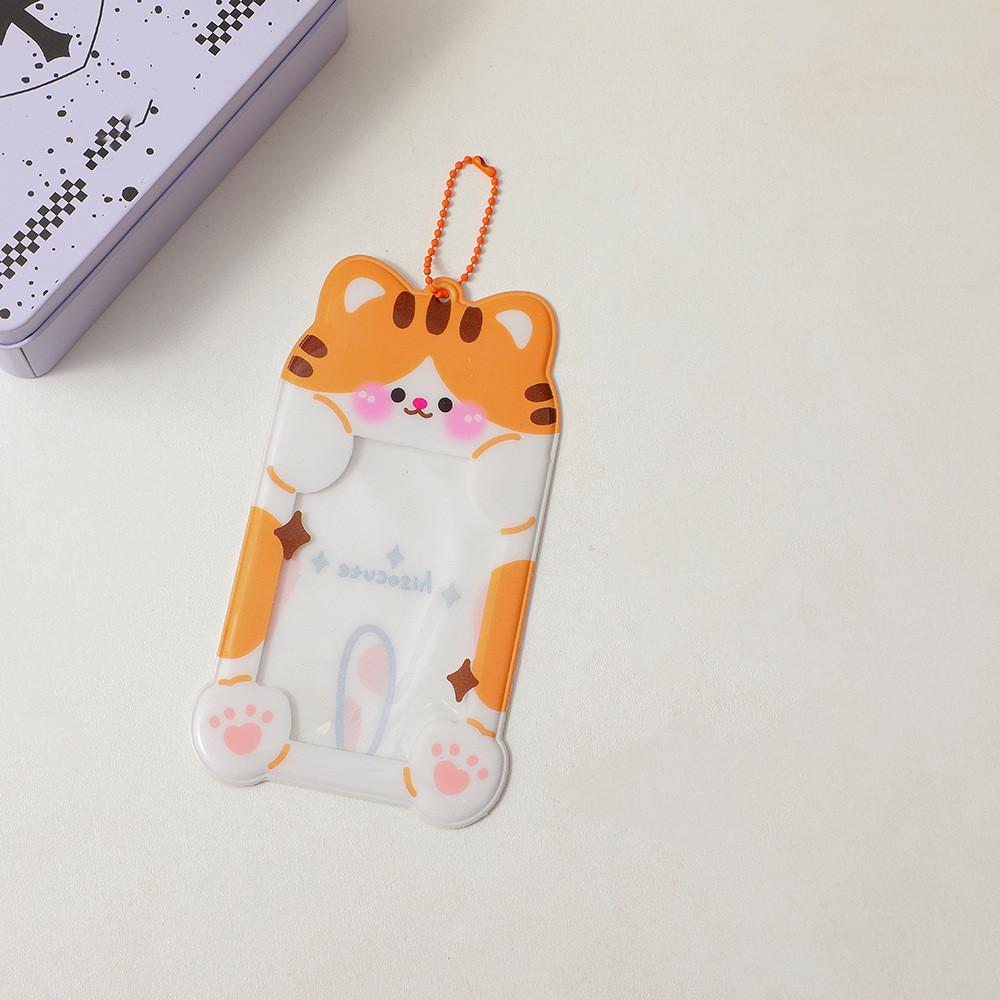 Милое мультяшное животное в Корейском стиле, диалоговое окно, рукав для карт, полупрозрачный 3-дюймовый фото Kpop Star, памятная карточка, держатель для карт