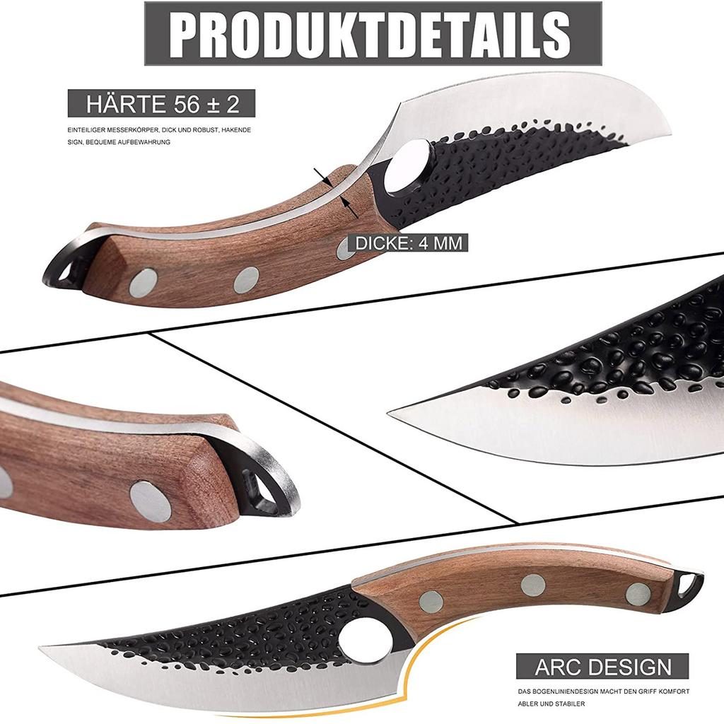 Японский нож для мяса из углеродистой стали с деревянной ручкой Полный нож шеф-повара Тан