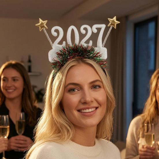Праздничные Очки 2 шт. Новогодние Очки 2027, Пластиковая Рамка с Блестками и Цифрами, Цветные Праздничные Очки для Вечеринок, Блестящие, Унисекс