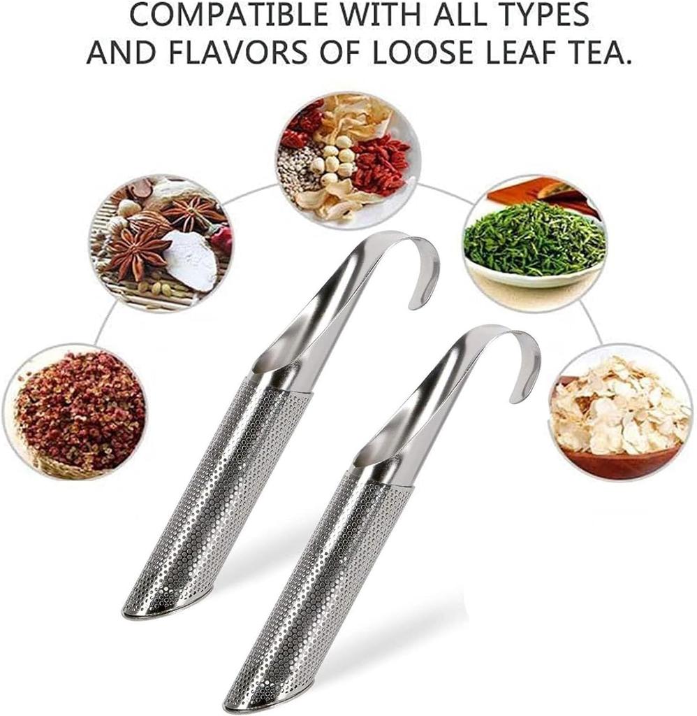 2 шт./набор Чайные диффузоры-ситечки из нержавеющей стали Чайные фильтры с длинной ручкой для рассыпного чая, кофе, приправ, специй, аксессуары