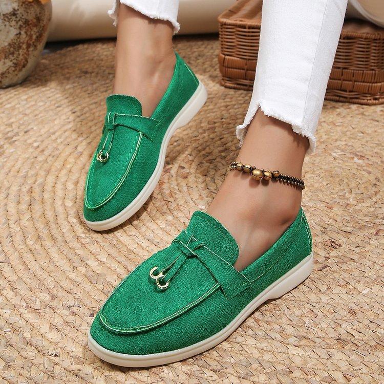 Женские мокасины Slip On Женская обувь на плоской подошве Весна Осень Повседневная обувь на плоской подошве Кожа Кашемировые туфли