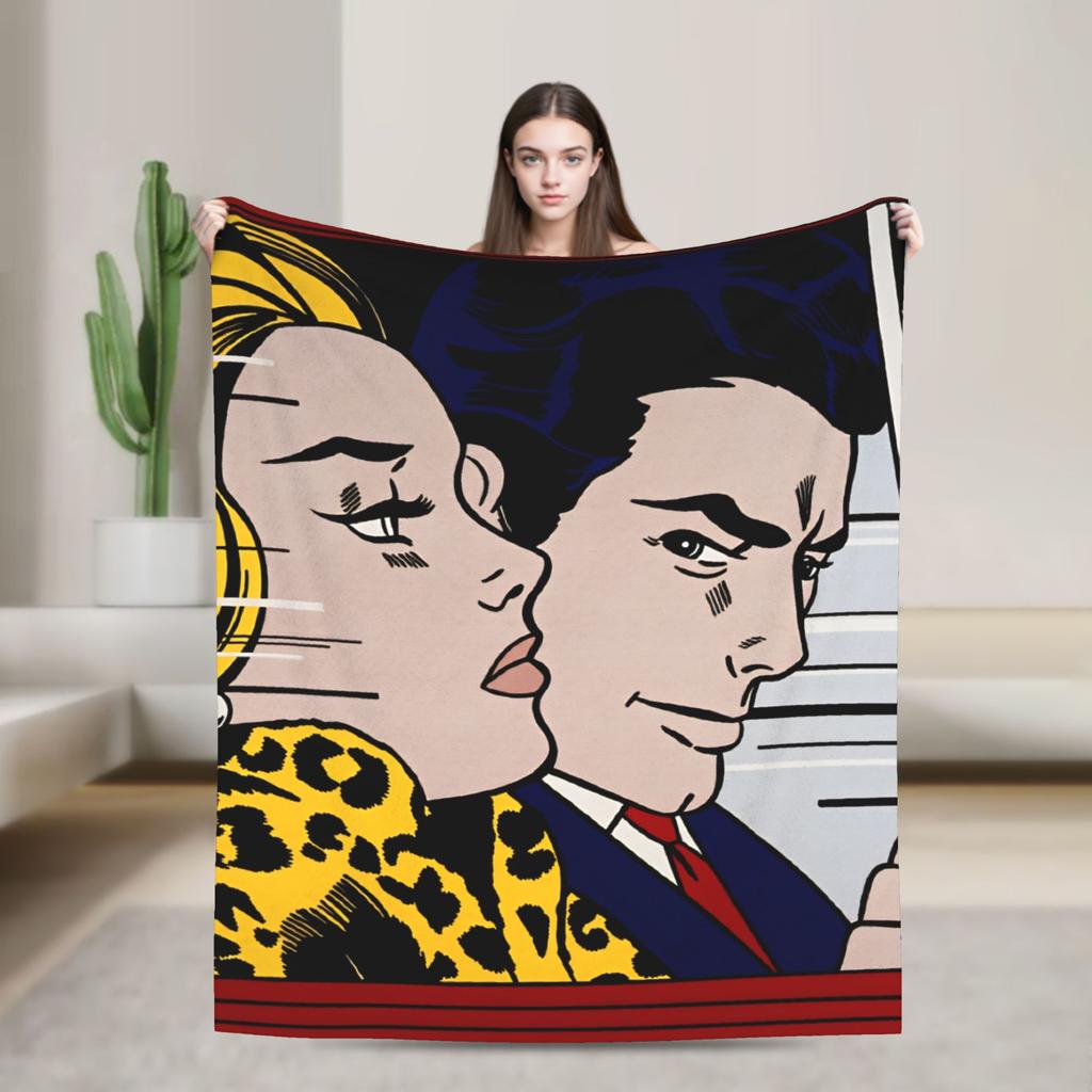 Roy Lichtenstein Pop Art Blankets Warm Soft Novelty Plush Throw Blanket For Living Room Decorative Flannel Bedspread Bed Cover