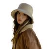 Portable Women Fisherman Hat Windproof Panama Caps Korean Down Cotton Bucket Hats  Autumn Winter
