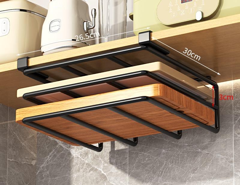 Kitchen Non-punching Multi-functional Pot Lid Cutting Board Placement Storage Rack Cabinet Hanging Cabinet Lower Hanger