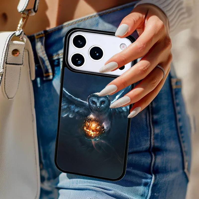 Чехол для телефона с рисунком животного 'Сова' Для iPhone 17 Air 14 15 13 12 Max Чехол Для Apple 16e 11 Pro Max Plus Coque