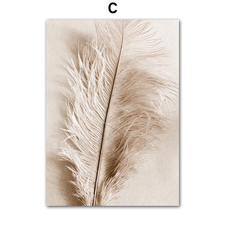 Перо одуванчика, гинкго билоба, абстрактные постеры на скандинавскую тему и принты, настенная живопись на холсте, настенные панно для декора гостиной