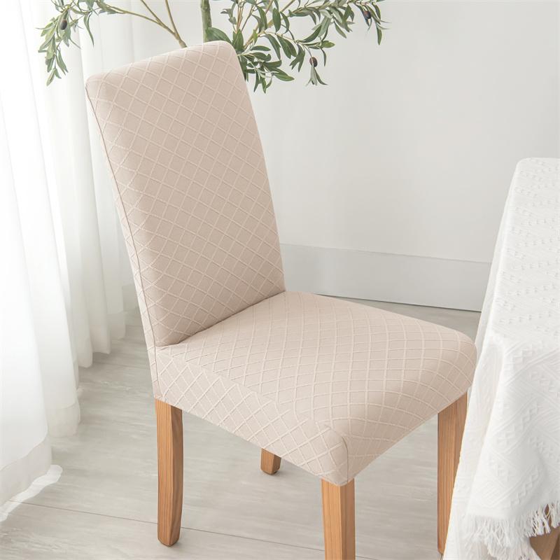 1pc Elastic Dust-proof Dining Chair Cover Solid Color Non-slip Seat Cushion Universal Simple Chair Slipcover for Hotel Banquet