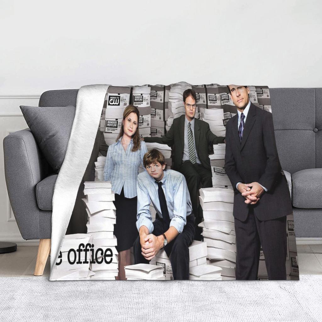 Плед-коллаж Дуайта Шрута Флис Осень/Зима The Office Рейнн Уилсон Теплый плед для дивана Наружный коврик Кусочек