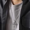 Men's Celtic Knot Cross Necklace,Stainless Steel Cross Pendant Necklace,Mean Endless Vitality Never-ending Love Gift