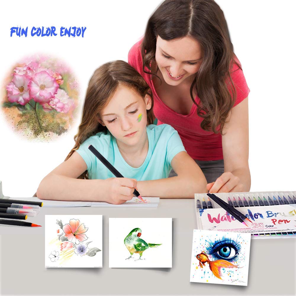 20 цветов акварельные кисти маркеры ручки набор с растушевкой водяной ручки, рисование краской каллиграфия искусство