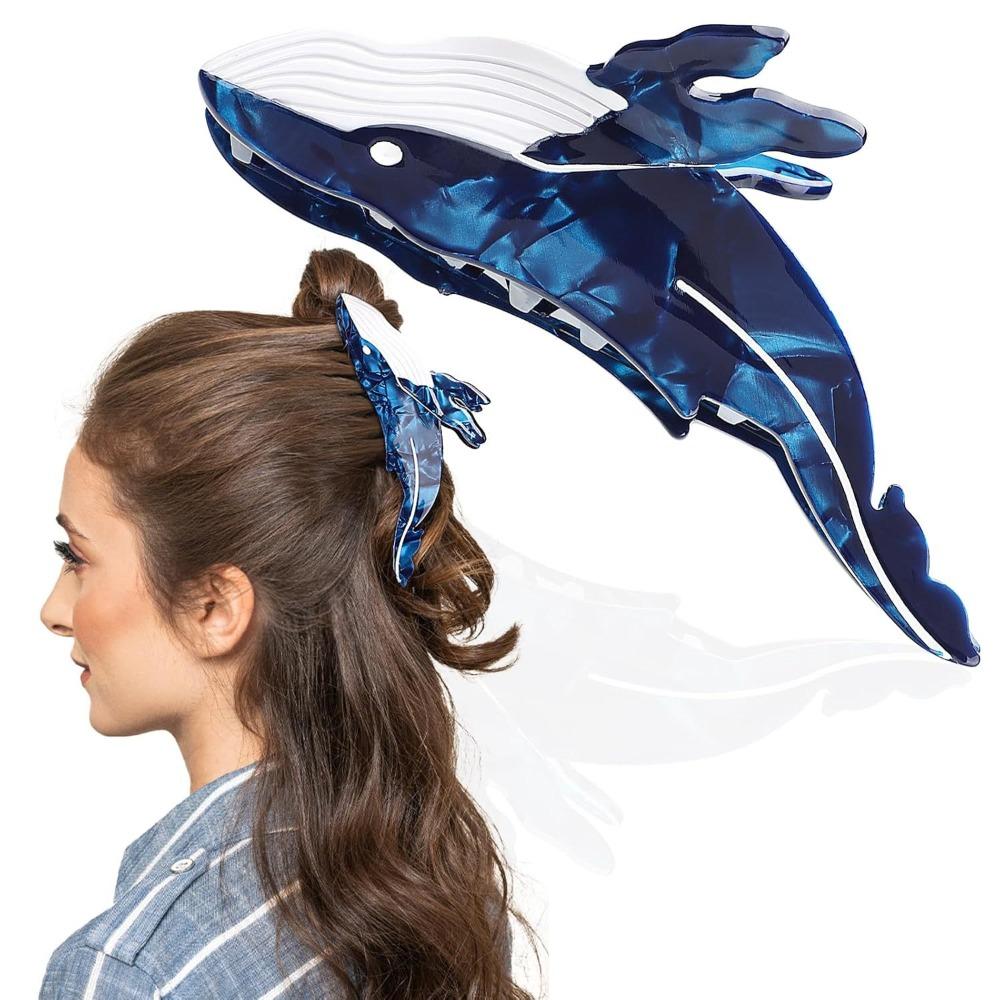 Cartoon Whale Hair Claw Large Size Sea Creature Claw Clips Cute Acetate Hair Clips Women's Use