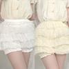 Anti Exposure JK Petticoat Elastic Tutu Puffy Skirt Comfortable Lace Pumpkin Pants  Women