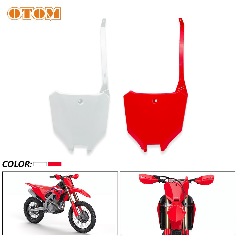 OTOM CRF Motorcycle Plastic Front Number Plate Cover For HONDA CRF250RX CRF300RX CRF450RX Motorcycle Accessories 2021-2025