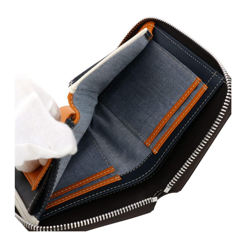 Кошелек с застежкой-молнией в два сложения из натуральной кожи 780614 Margo II Средний кошелек из воловьей кожи цвета верблюда [Takeokikuchi] Мужской [04]