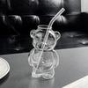 Стеклянная чашка в форме медведя 320 мл Милый бокал для вина в виде плюшевого мишки Уникальный стакан для шампанского Стакан для сока Подарок на день рождения