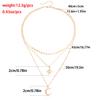 European and American accessories, simple and versatile Tianmang star moon necklace, trendy fringed pieces, multi-layer stacked neck chains
