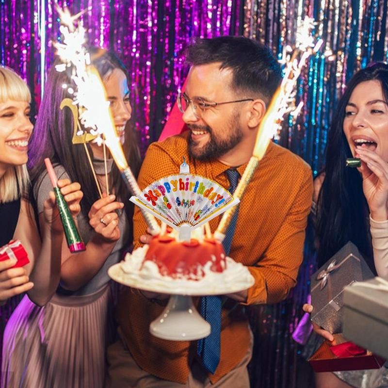 New Birthday Candle With Joker Fan Banner Funny Wishing Candle Birthday Cake Candle Decor Clown Pattern Candles Surprise Candles