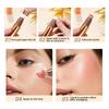 QIBEST 1PCS Liquid Blush Velvet Matte Blusher Face Pigment Lasting Beauty Natural Cream Cheek Tint Orange Peach Blush Makeup 15g