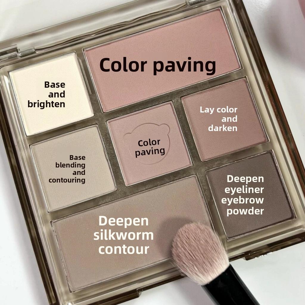 Новая семицветная полностью матовая низкопигментированная палетка теней для век землистых оттенков для использования на всем лице