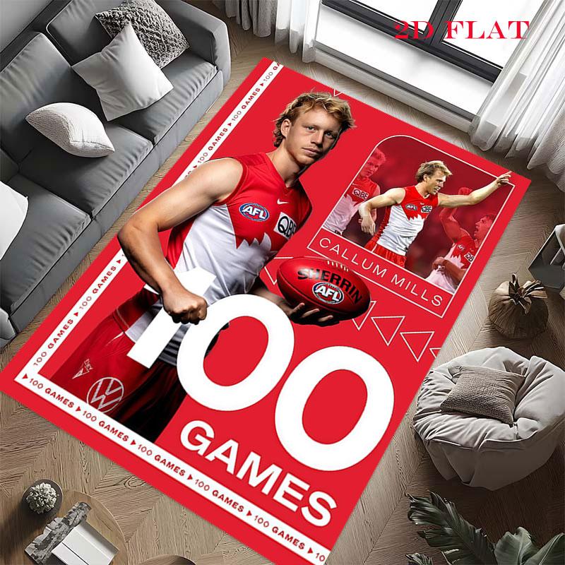 Sydney Swans Carpet Rug for Living Room Bedroom Home Sofa Decoration,Kids play Nonslip Floor Mat
