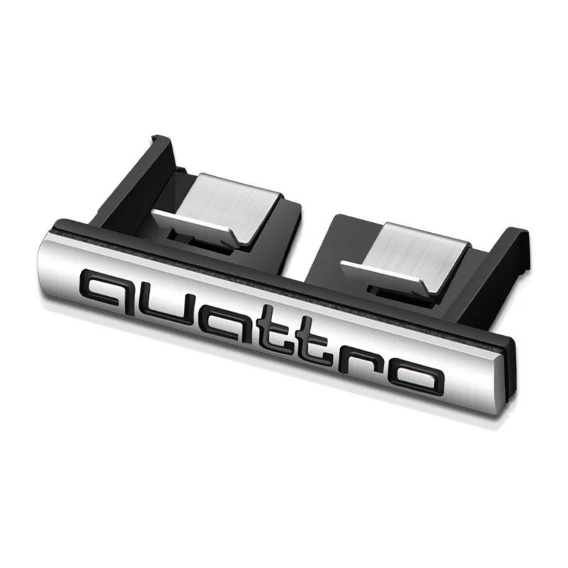 6 colors Metal Quattro Logo Front Grill Badge Emblem Sticker Decals for Hot A3 A4 A5 A6 A7 A8 S3 S4 S5 S6 Q3 Q5 Q7 Car Styling