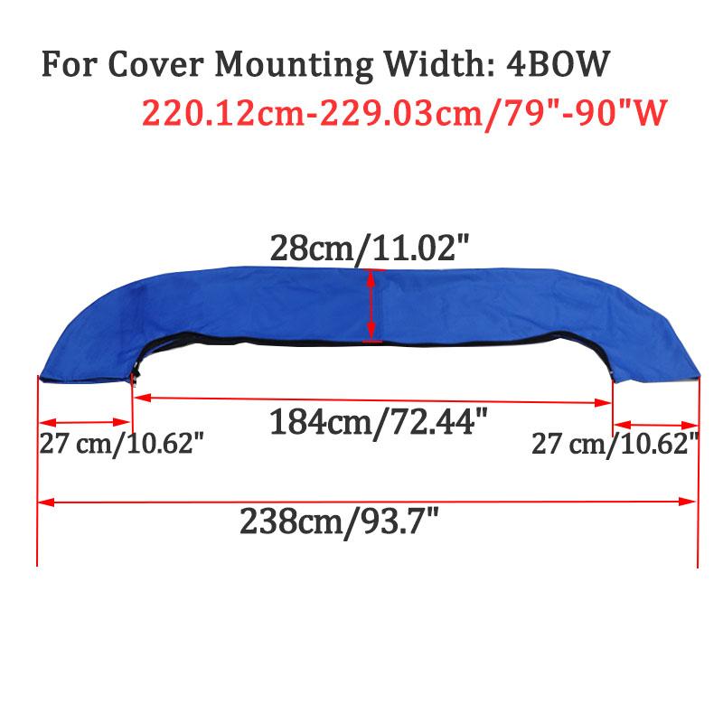 Синий 3 банта/4 банта 600D Бимини-топ, чехол для багажника, морской козырек для лодки, навес для яхты, крыша, брезент, пылезащитный чехол с застежкой-молнией (Не включает рамку)