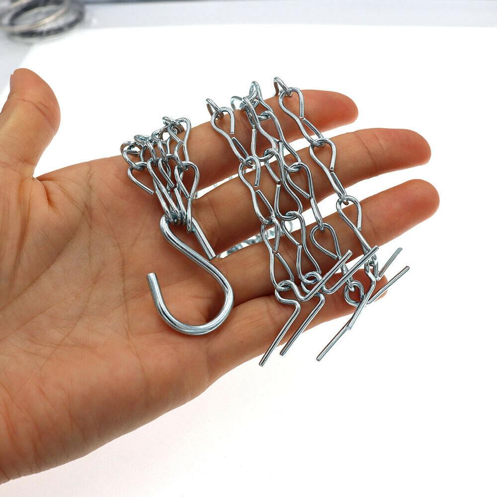 14" Hanging Basket Black/Silver Replacement Plant Hangers Hanging Chain Replacement Chains 4 Strand