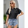 Summer Women's Shirts V-Neck Casual Short Sleeve Shirt