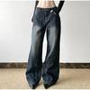 Vintage Women Wide Leg Jeans Harajuku Baggy Denim Trousers Loose Streetwear 2025 Spring Autumn Pants Korean Fashion