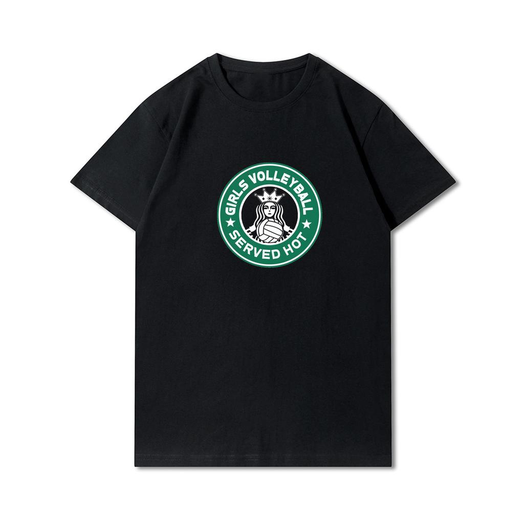 Plus Size Printed Men T Shirts O-Neck Volleyball Heartbeat Volleyball Player Short-Sleeves Tops