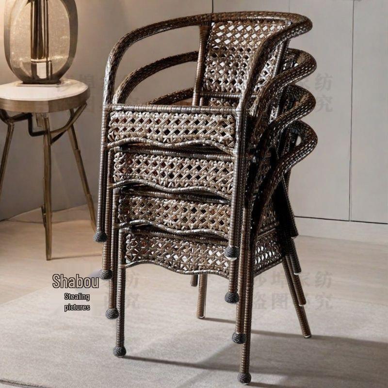 Элегантное водонепроницаемое плетеное кресло из ротанга ручной работы - Утолщенное, высококачественный дизайн для дома